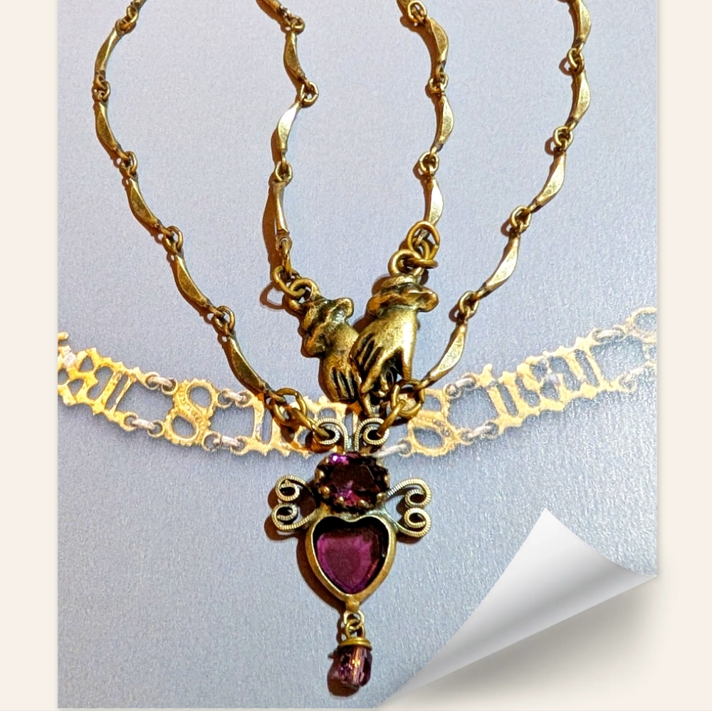 VTG Mary Demarco La Contessa 💜 Austrian Crystal Necklace - Picture 6 of 8